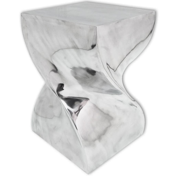 Taburete/mesa auxiliar retorcida aluminio plateado M 2