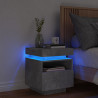 Mesa de cabeceira com luzes LED 40x39x48.5 cm cinzento-cimento 1