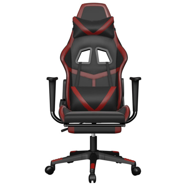 Cadeira de massagem gaming suporte de pés pele sintética preto vermelho vermelho M 4