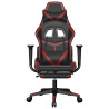 Cadeira de massagem gaming suporte de pés pele sintética preto vermelho vermelho 4
