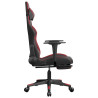 Silla gaming masaje reposapiés cuero sintético negro rojo tinto 5