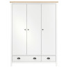 Armario de 3 puertas Hill Range madera pino blanco 127x50x170cm 3