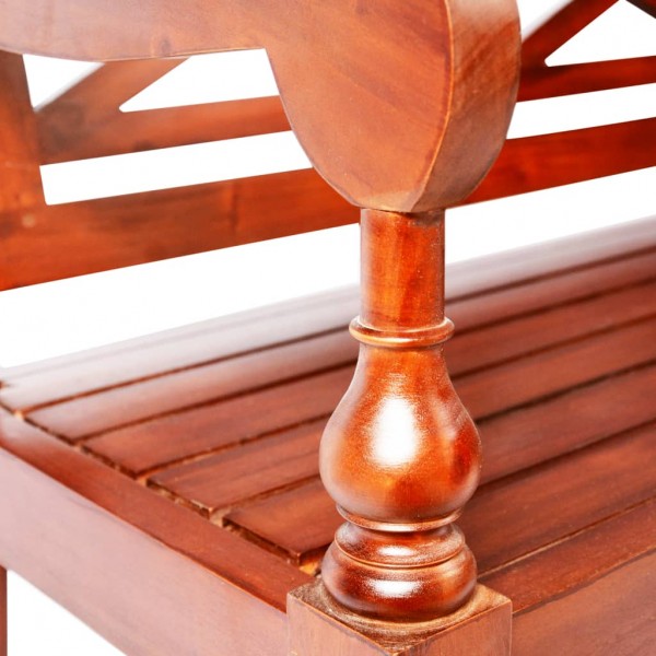Banco Batavia madera maciza de caoba marrón oscuro 98 cm M 5