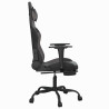 Silla gaming con reposapiés cuero sintético negro gris 4