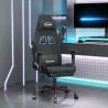 Silla gaming con reposapiés tela negro 1