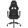 Silla gaming con reposapiés tela negro 3