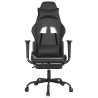 Silla gaming de masaje y reposapiés cuero sintético negro 4