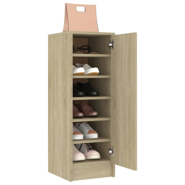 Mueble zapatero de aglomerado roble Sonoma 32x35x92 cm M 4