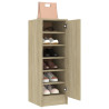 Mueble zapatero de aglomerado roble Sonoma 32x35x92 cm 4