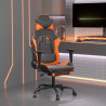 Cadeira gaming massagem c/ apoio pés couro artif. preto/laranja 1