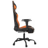 Silla gaming masaje y reposapiés cuero sintético negro naranja 5