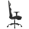 Silla gaming de masaje con reposapiés tela negro y gris claro 5