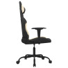 Silla gaming con reposapiés tela crema y negro 4