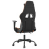 Silla gaming con reposapiés cuero sintético negro naranja 5