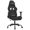 Silla gaming de masaje con reposapiés tela negro 2