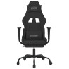 Silla gaming de masaje con reposapiés tela negro 3