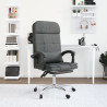 Silla de oficina reclinable con masaje de tela gris oscuro 1