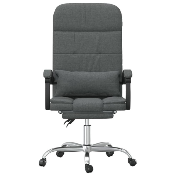 Silla de oficina reclinable con masaje de tela gris oscuro M 3