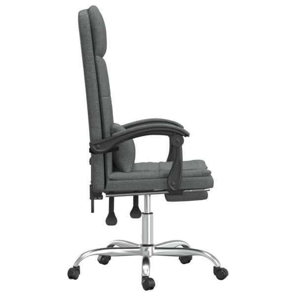 Silla de oficina reclinable con masaje de tela gris oscuro M 4