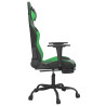 Cadeira gaming massagens c/ apoio pés couro artif. preto/verde 5