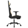 Silla gaming de masaje con reposapiés tela negro y crema 5