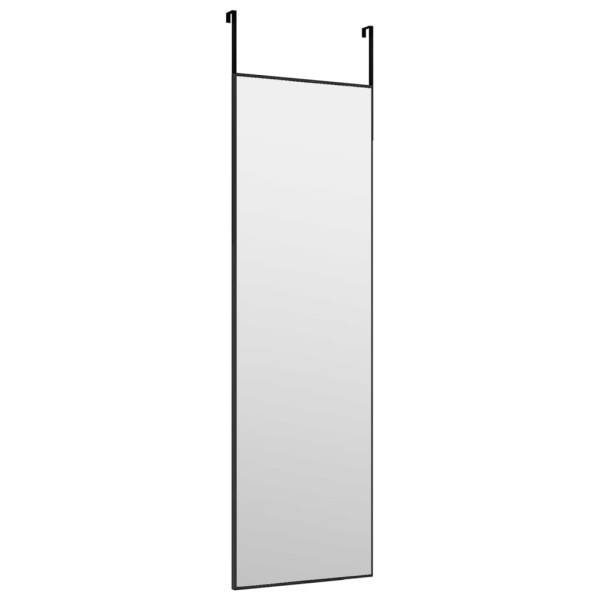 VidaXL Espejo de puerta cristal y aluminio negro 30x100 cm M 3
