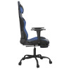 Cadeira gaming massagens c/ apoio pés couro artif. preto/azul 5