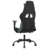Silla gaming con reposapiés cuero sintético negro verde 5