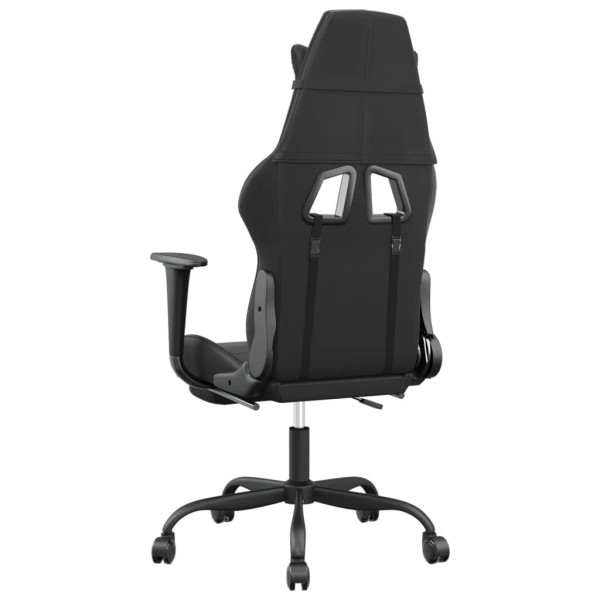 Cadeira gaming c/ apoio pés couro artificial preto M 5
