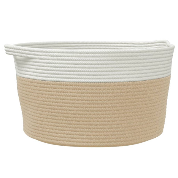 Cesta de almacenaje algodón beige y blanco Ø40x25 cm M 2