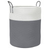 Cinzento e branco cesta de armazenamento de algodão Ø38x46 cm 2
