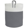 Cesta de almacenaje algodón gris y blanco Ø38x46 cm 5