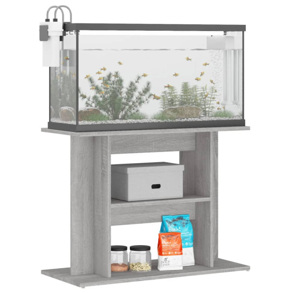Soporte para acuario madera ingeniería gris Sonoma 80x35x60 cm M 3