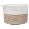 Cesta para ropa sucia algodón marrón y blanco Ø55x36 cm 2