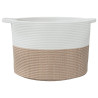 Cesta para ropa sucia algodón marrón y blanco Ø55x36 cm 4