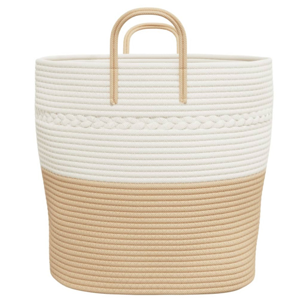 Cesta de almacenaje algodón beige y blanco Ø43x38 cm M 5