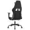 Silla gaming con reposapiés cuero sintético negro blanco 5