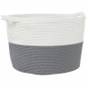 Cesta para ropa sucia algodón gris y blanco Ø60x36 cm 2