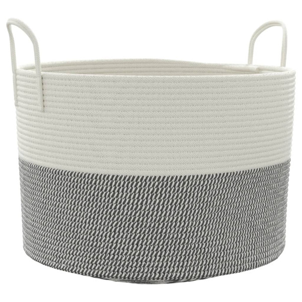 Cesta de almacenaje algodón gris y blanco Ø51x33 cm M 2