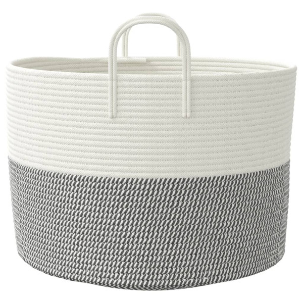 Cesta de almacenaje algodón gris y blanco Ø51x33 cm M 5