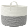 Cesta de almacenaje algodón gris y blanco Ø51x33 cm 5