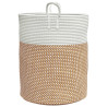 Cesta de armazenamento de algodão marrom e branco Ø38x46 cm 5