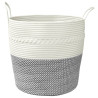 Cesta de almacenaje algodón gris y blanco Ø43x38 cm 4