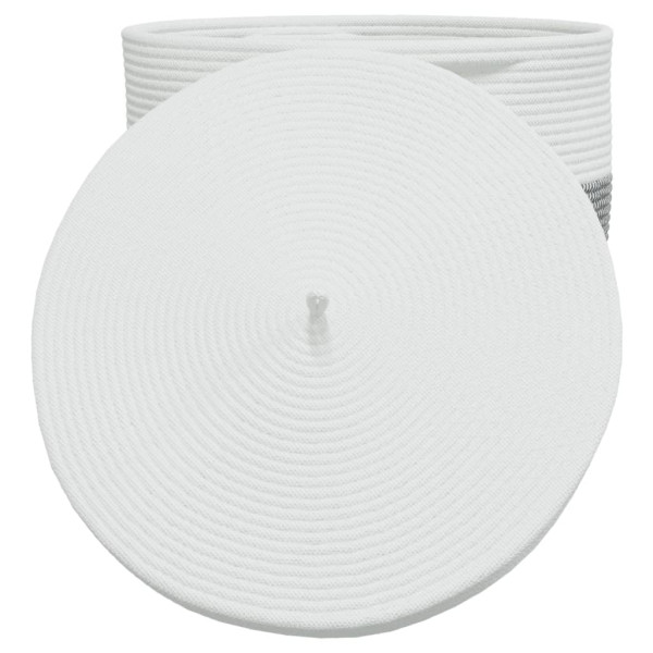Cesta de armazenamento com tampa de algodão preto e branco Ø40x35 cm M 5