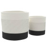 Cestos de arrumação 2 pcs algodão branco e preto 4