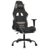 Silla gaming con reposapiés tela negro y gris taupe 2