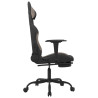 Silla gaming con reposapiés tela negro y gris taupe 4