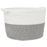 Cesta para ropa sucia algodón gris y blanco Ø60x36 cm 2