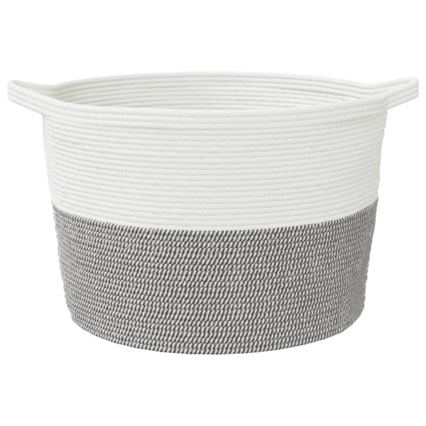 Cesta para ropa sucia algodón gris y blanco Ø60x36 cm M 4