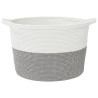 Cesta para ropa sucia algodón gris y blanco Ø60x36 cm 4